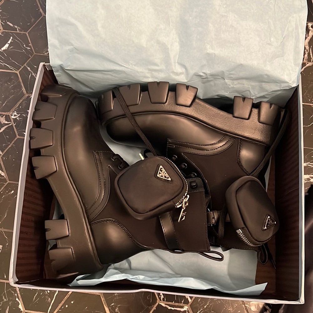 Prada combat boots